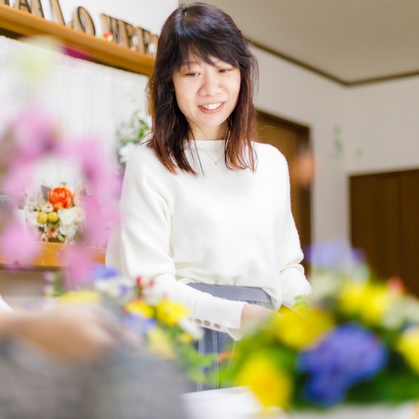 【お花の教室 ブーケドオリーブ 】花教室 3回連続レッスン(天王寺サロンにて)